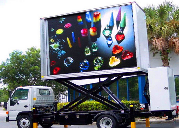 چین تریلر موبایل مجهز به چراغ صفحه نمایش خودرو تبلیغاتی ویدئو LED نمایش 8mm پیکسل پیک کارخانه